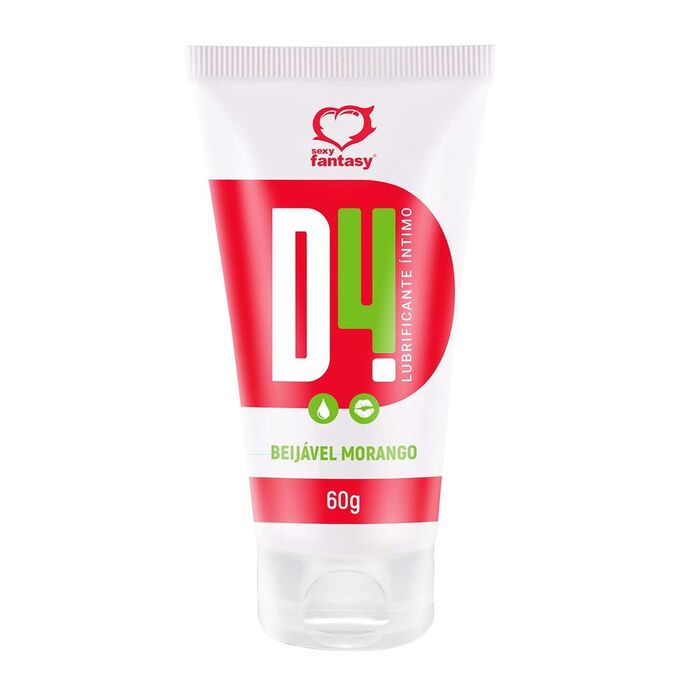 D4 LUBRIFICANTE ÍNTIMO BEIJÁVEL MORANGO 60G