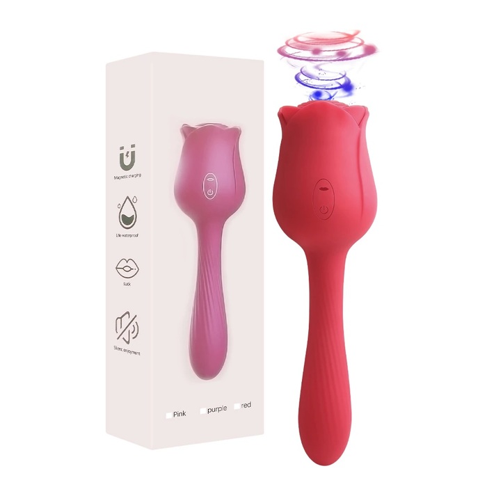 VIBRADOR SUGADOR ROSA COM PENETRAÇÃO E 10 MODOS DE ESTIMULAÇOES VIA USB - Imagem 3