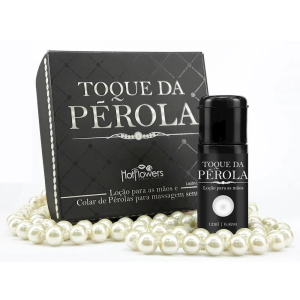 KIT COM LOÇÃO E COLAR DE PÉROLAS PARA MASSAGEM