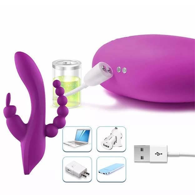 VIBRADOR RABBIT 3 EM 1 PONTO G, CLITÓRIS E ANAL COM 10 MODOS DE VIBRAÇÕES - Imagem 6