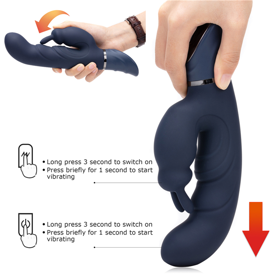 VIBRADOR DARK DUPLO COM 10 MODOS DE VIBRAÇÕES RECARREGÁVEL VIA USB - Imagem 5