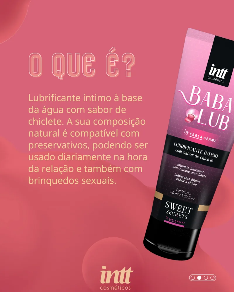 BABA LUB LUBRIFICANTE ÍNTIMO COM SABOR DE CHICLETE INTT - Imagem 2