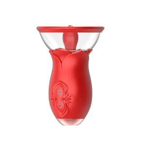 VIBRADOR SUCKING COM BOMBA CLITORIANA + LÍNGUA COM VIBRAÇÃO VIA USB