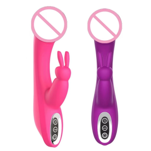 VIBRADOR RABBIT DUPLO COM 12 VIBRAÇÕES SUPER POTENTE E VIA USB MAGNÉTICO