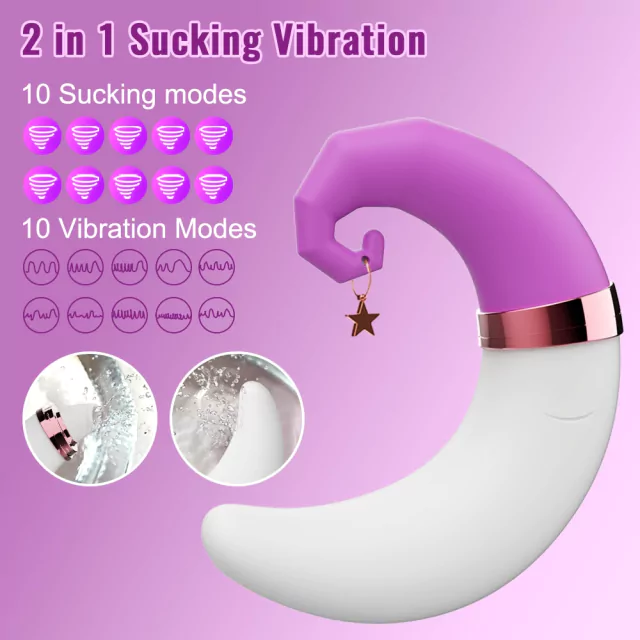 VIBRADOR LUA COM 09 MODOS DE VIBRAÇÃO E 10 DE SUCÇÃO RECARREGÁVEL VIA USB - Imagem 9