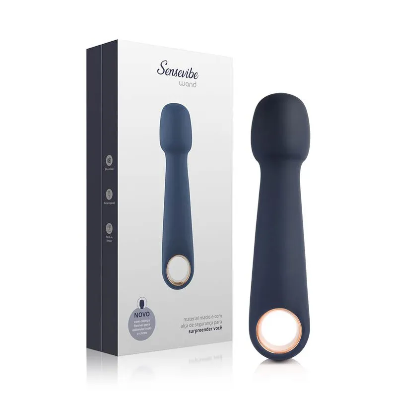 VIBRADOR MULTIVELOCIDADE SENSEVIBE WAND POTENTE RECARREGÁVEL VIA USB A SÓS